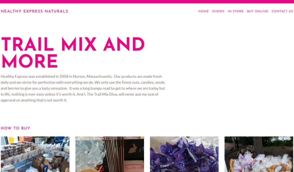 Healthy Express Foods website screenshot